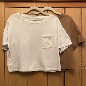 Everlane Boxy Crop Tee - Set of 2